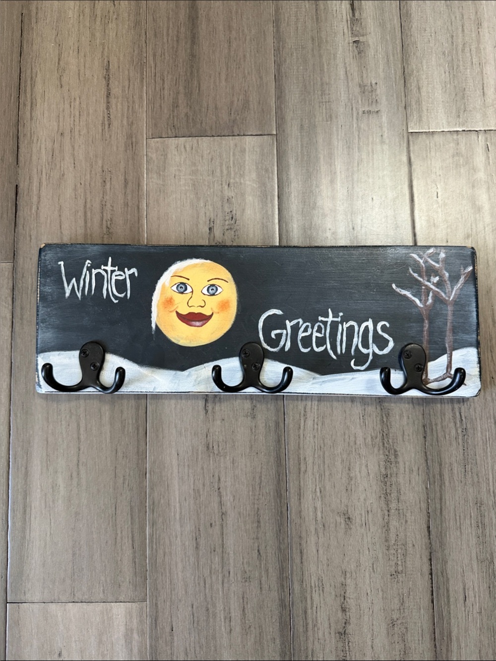 Wall Hook Rack - hand painted